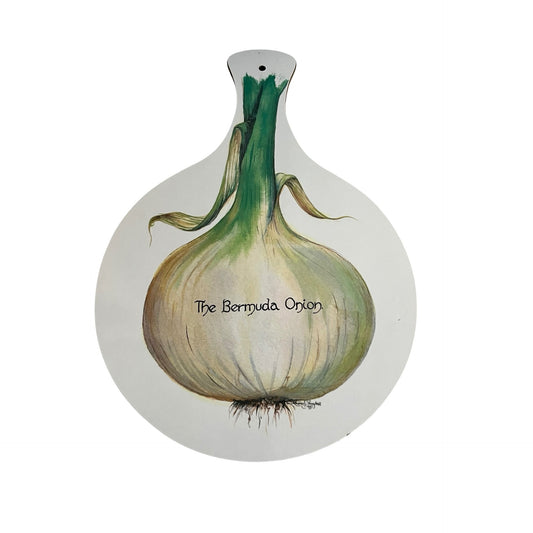 Vintage Hand Painted Bermuda Onion Cutting Board Wall Decor Farmhouse Kitchen 14x9.5