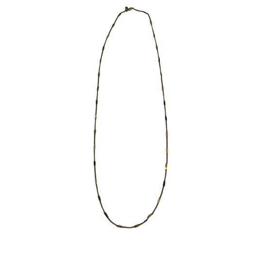 Vintage Long Gold Tone Station Necklace Minimalist Layering Chain 30" Signed ACT II