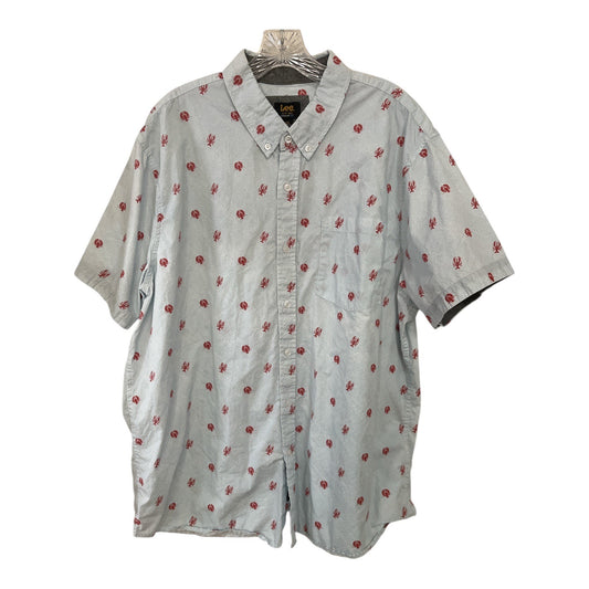 Lee Lobster Print Button Down Shirt Men’s XXL Short Sleeve Y2K Novelty