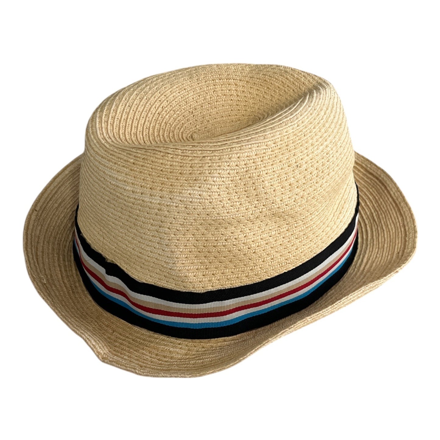Cov-Ver Your World Straw Fedora Hat with Multicolor Stripe Band