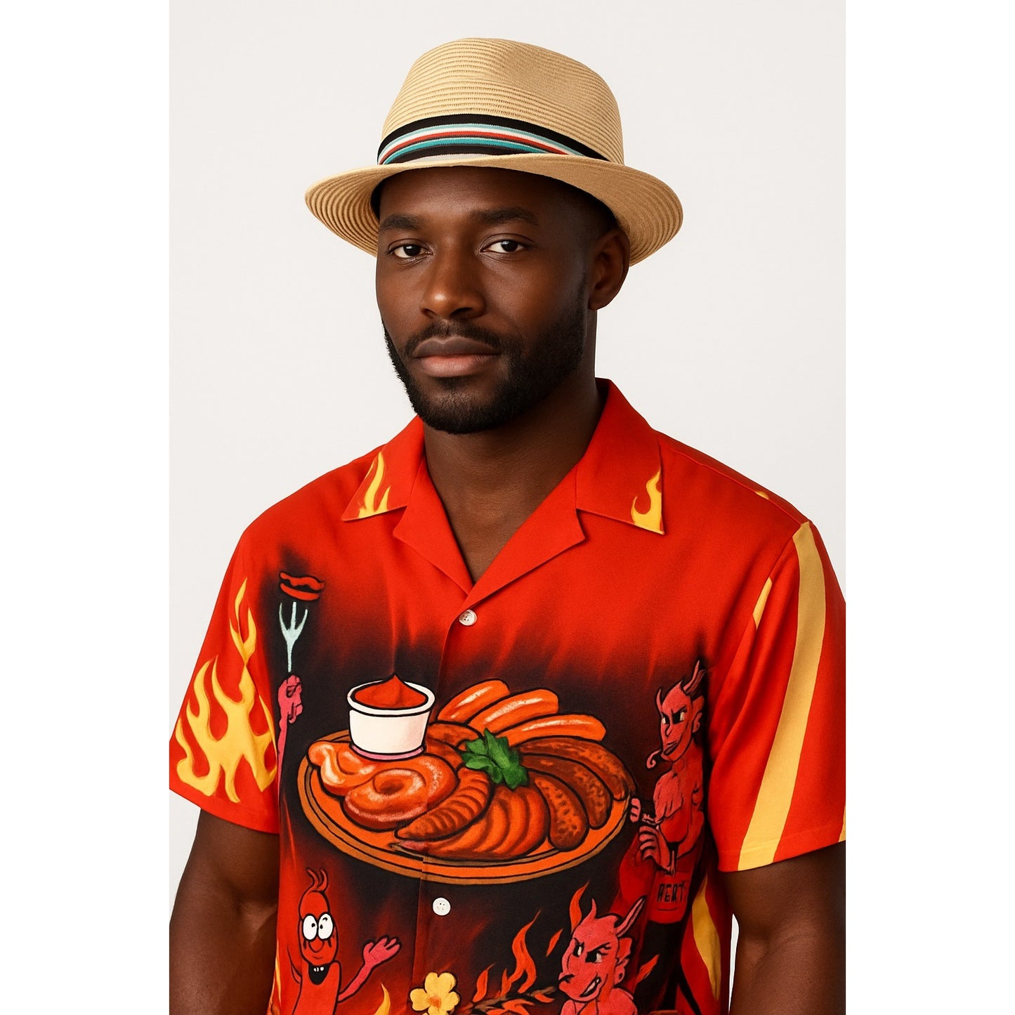 Cov-Ver Your World Straw Fedora Hat with Multicolor Stripe Band