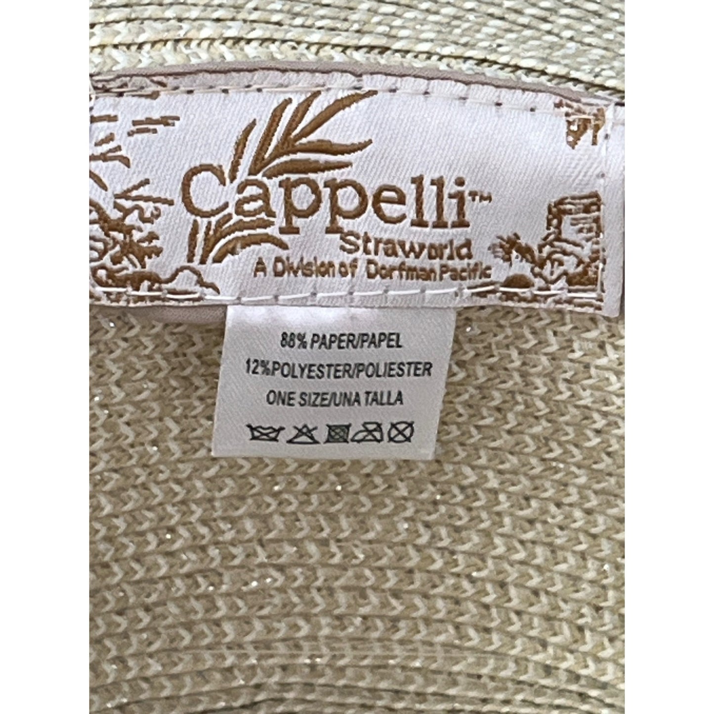 Cappelli Straworld Wide Brim Sun Hat with Yellow Flower Trim One Size Paper Braid