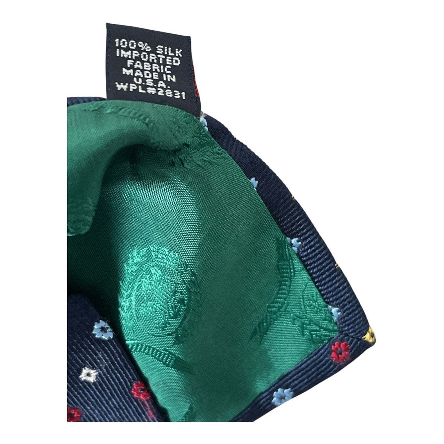 Tommy Hilfiger 100% Silk Tie Navy with Red Yellow Blue Geometric Pattern Made in USA