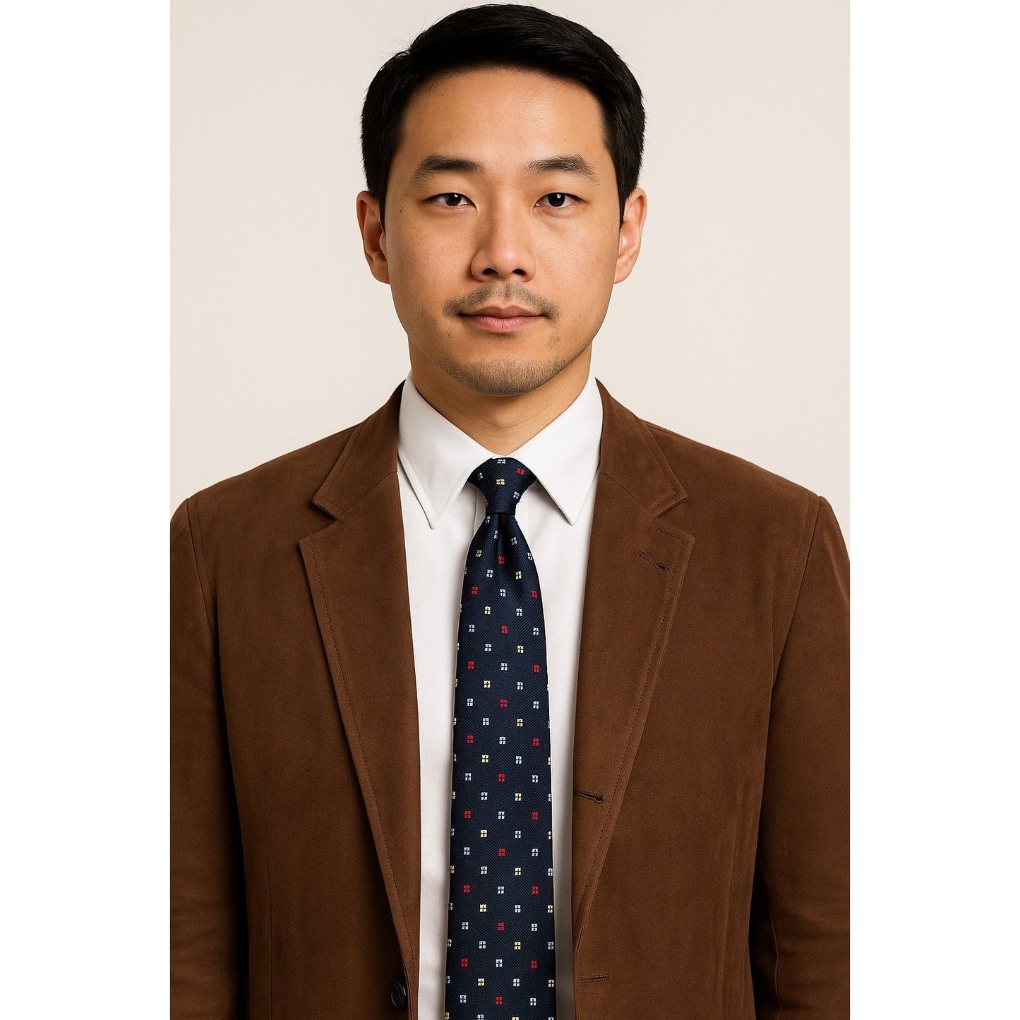 Tommy Hilfiger 100% Silk Tie Navy with Red Yellow Blue Geometric Pattern Made in USA