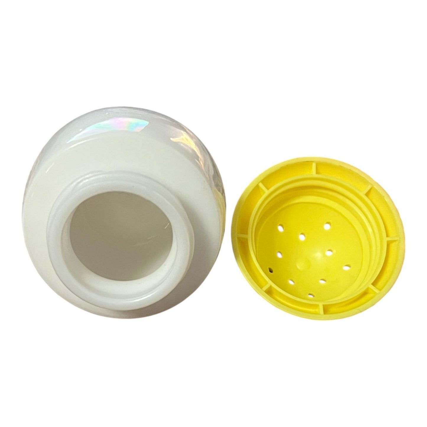 Vintage Avon Milk Glass Egg Salt Shaker – Floral Design, 1970s, 2.5 Inches, Very Good Condition