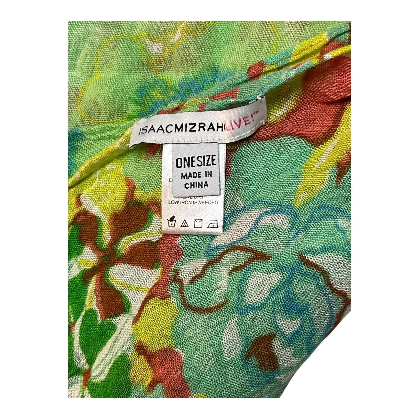Isaac Mizrahi Live Rayon Floral Scarf Shawl Wrap with Fringe One Size