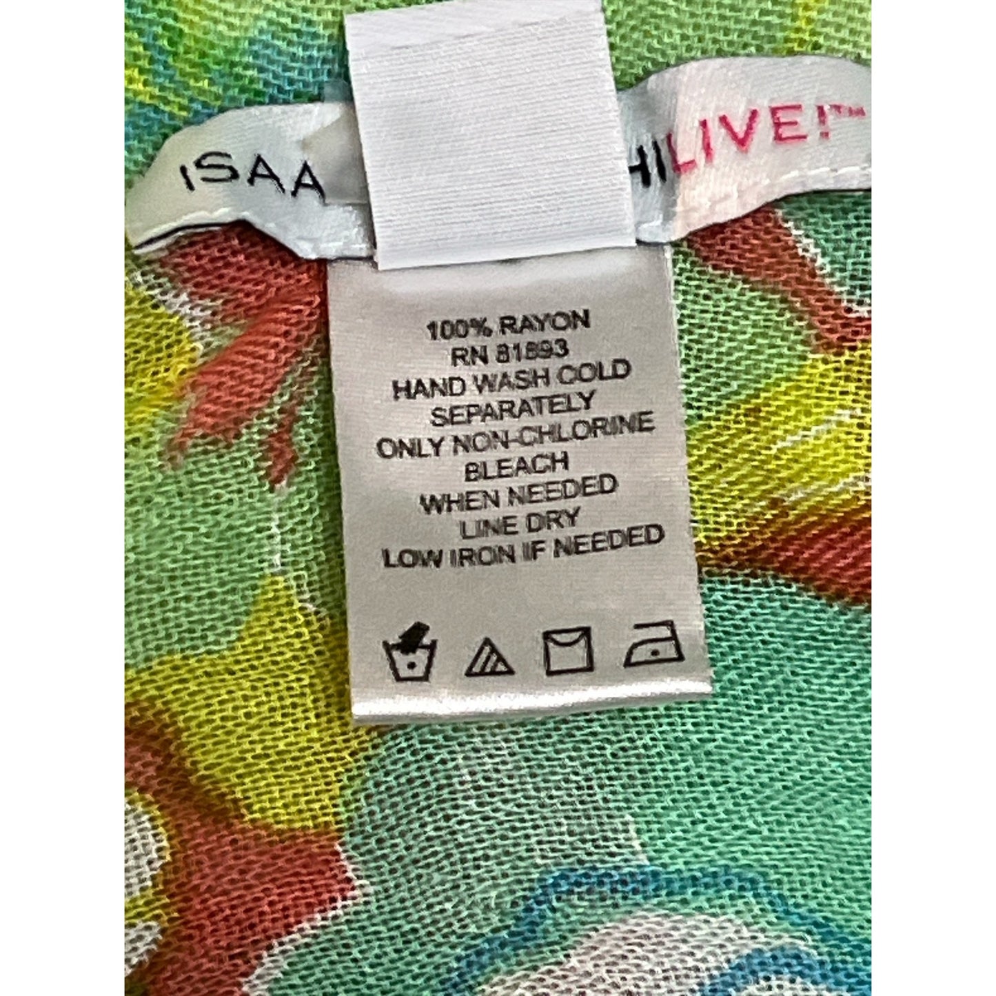 Isaac Mizrahi Live Rayon Floral Scarf Shawl Wrap with Fringe One Size