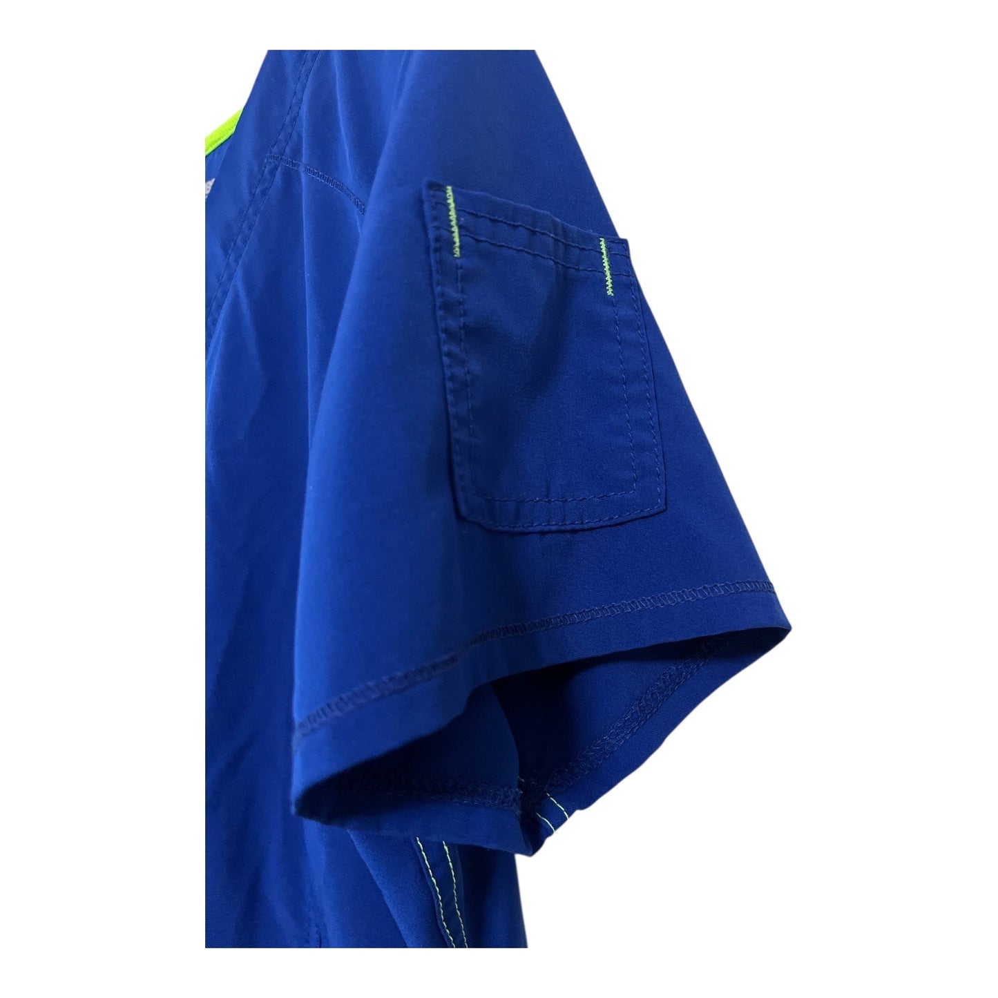 Scrubstar Women’s Size M Royal Sapphire Blue Active Scrub Top – Reflective Trim, Recycled Ethical Fabric