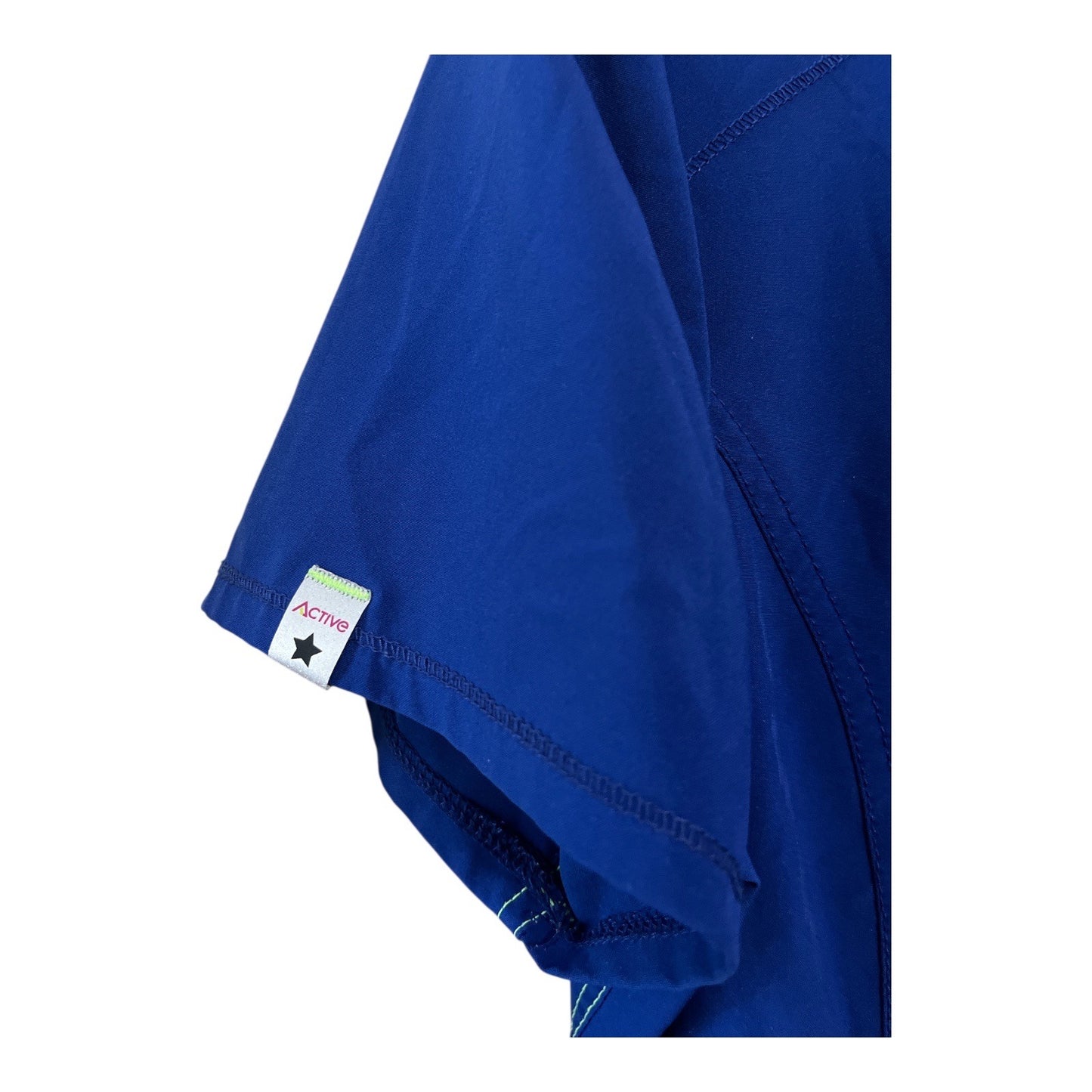 Scrubstar Women’s Size M Royal Sapphire Blue Active Scrub Top – Reflective Trim, Recycled Ethical Fabric