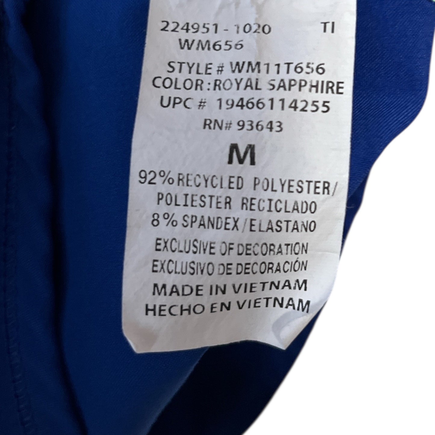 Scrubstar Women’s Size M Royal Sapphire Blue Active Scrub Top – Reflective Trim, Recycled Ethical Fabric