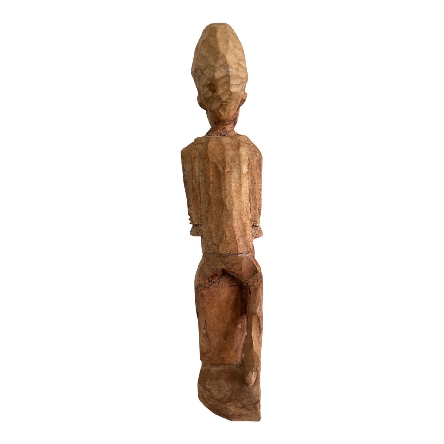 Hand Carved Wooden Drummer Figurine Folk Art Sculpture 11.5” Tall