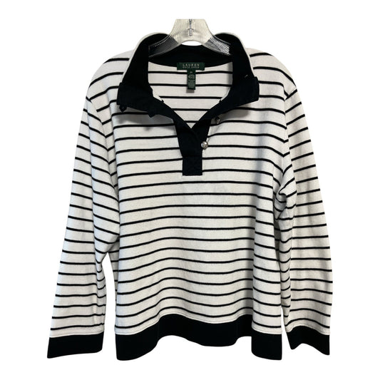 Lauren Ralph Lauren Women’s Striped Pullover Shirt – Size 2X – Cotton Knit