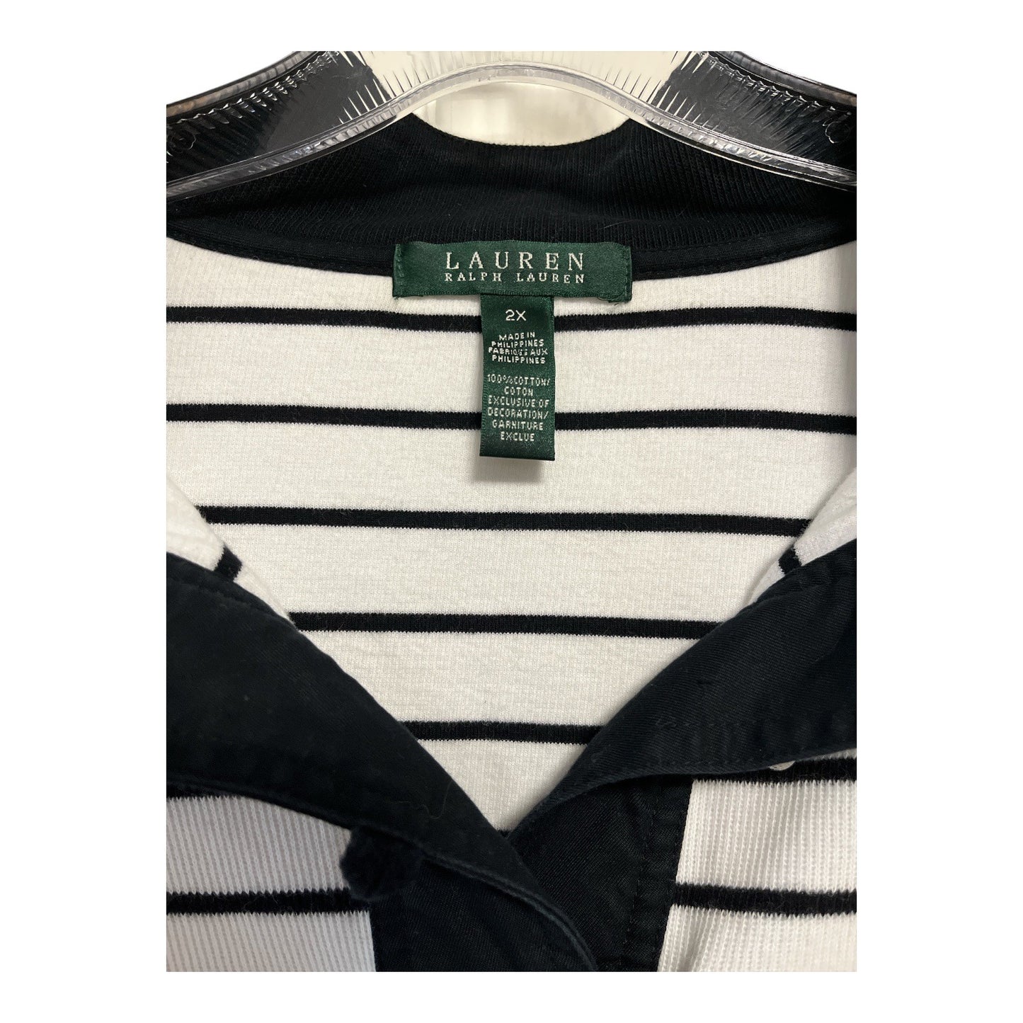 Lauren Ralph Lauren Women’s Striped Pullover Shirt – Size 2X – Cotton Knit