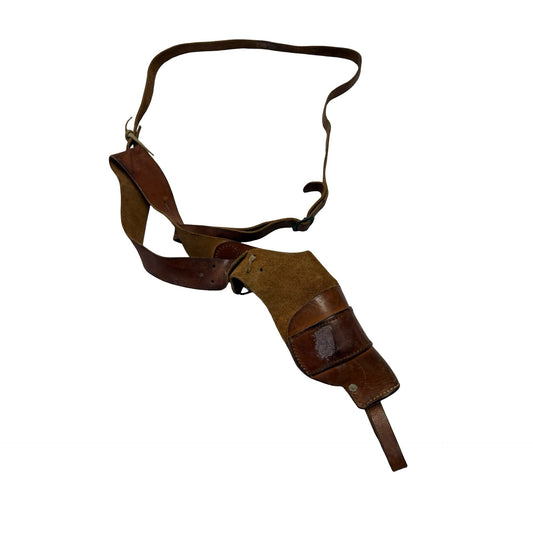 Vintage Leather Shoulder Holster Brown Adjustable Crossbody Revolver Gun Rig