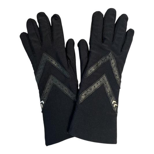 VTG Isotoner Black Thinsulate Gloves | Women's Medium | Chevron Grip Detail | Made in Philippines
