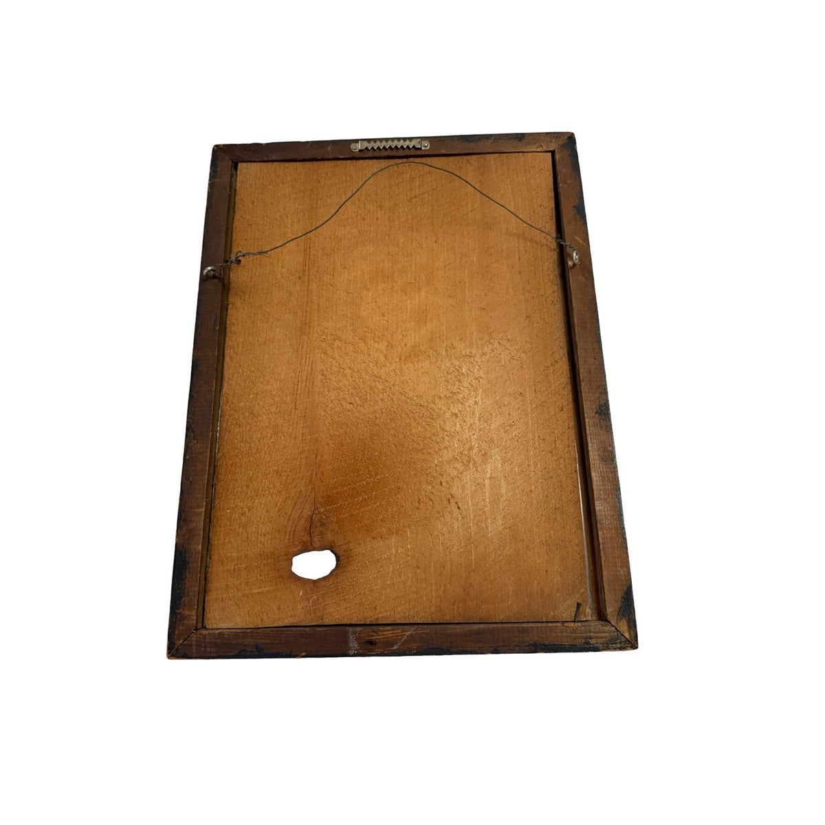 Antique Ebonized Wood Picture Frame Black Gold Gilt Glass 15" x 12" 1920s 1930s