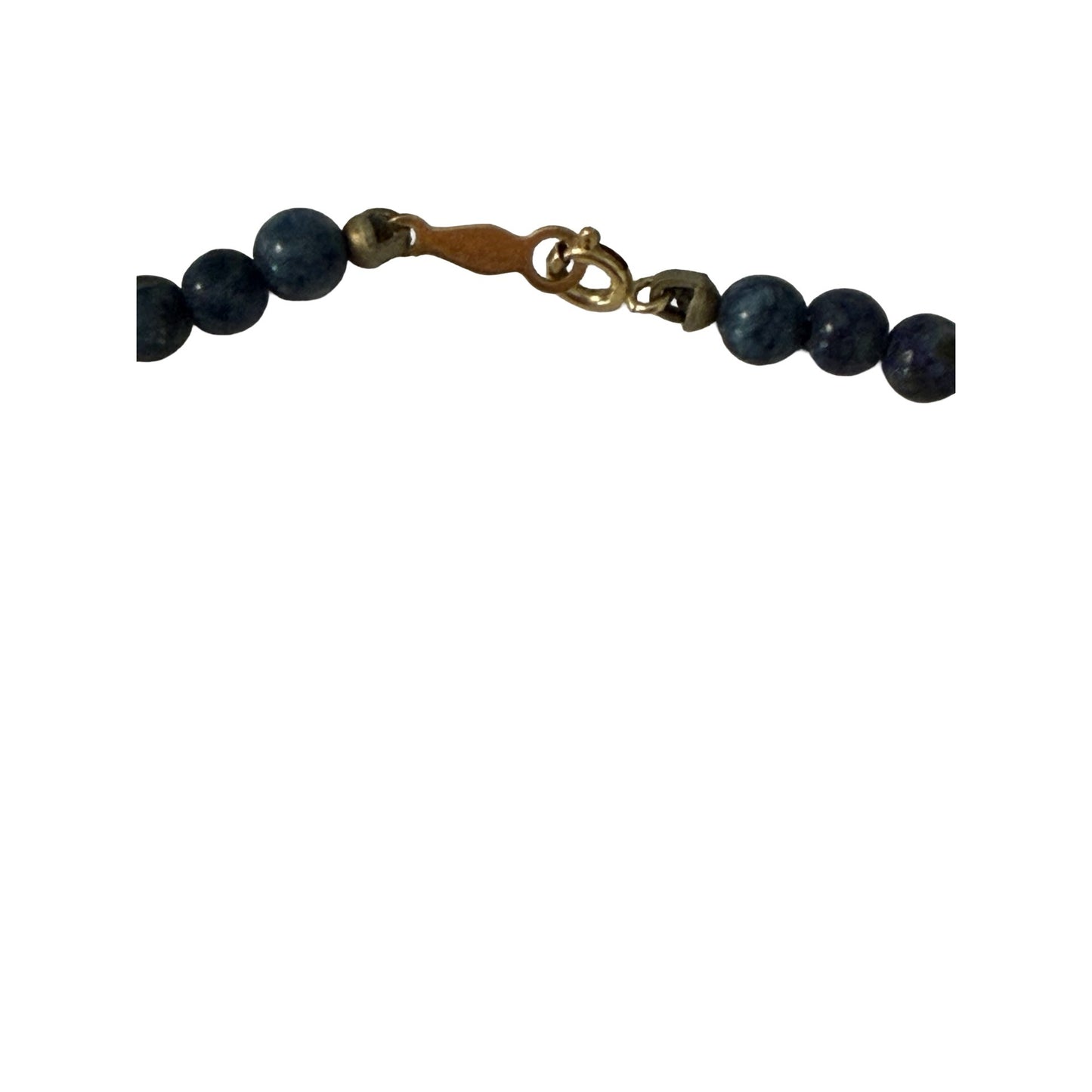 Vintage Lapis Lazuli Graduated Stick Necklace 14K Gold Filled Clasp Statement Fringe 14 Inch