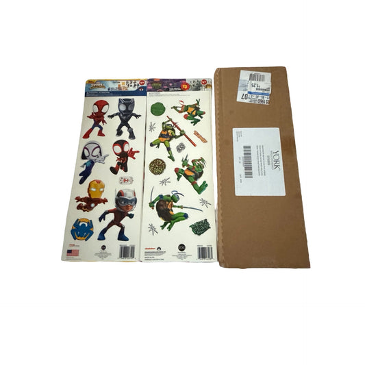 York Wallcoverings Marvel Spidey & TMNT Loose Wall Decals Lot of 18 Sheets 17x6