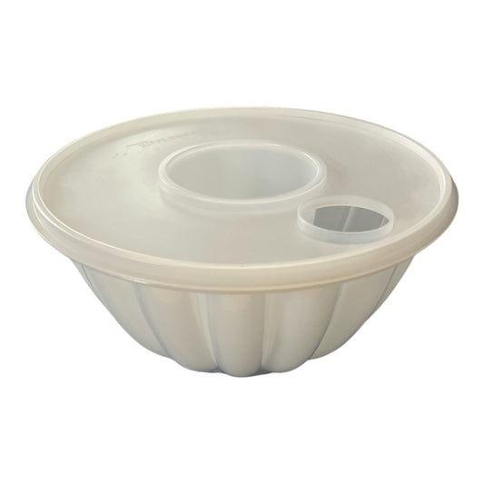Vintage Tupperware Jel-N-Serve Gelatin Mold with Lid Clear Round Jello Mold No Cap