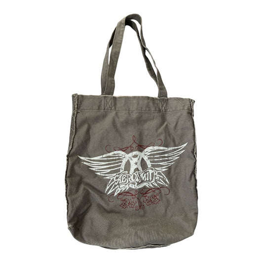 Aerosmith Classic Rock Canvas Tote Bag Gray Graphic Shopper