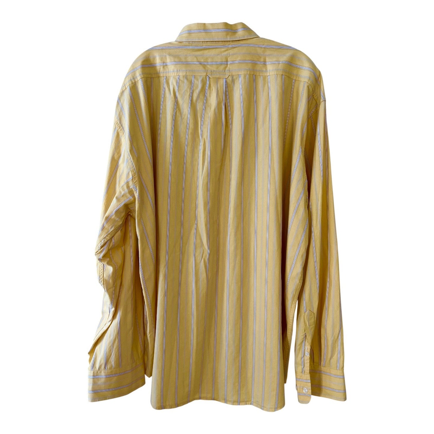 IZOD Men's Multicolor Vertical Striped Long Sleeve Shirt - Yellow, White, Beige, Size XXL