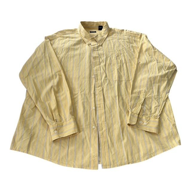 IZOD Men's Multicolor Vertical Striped Long Sleeve Shirt - Yellow, White, Beige, Size XXL