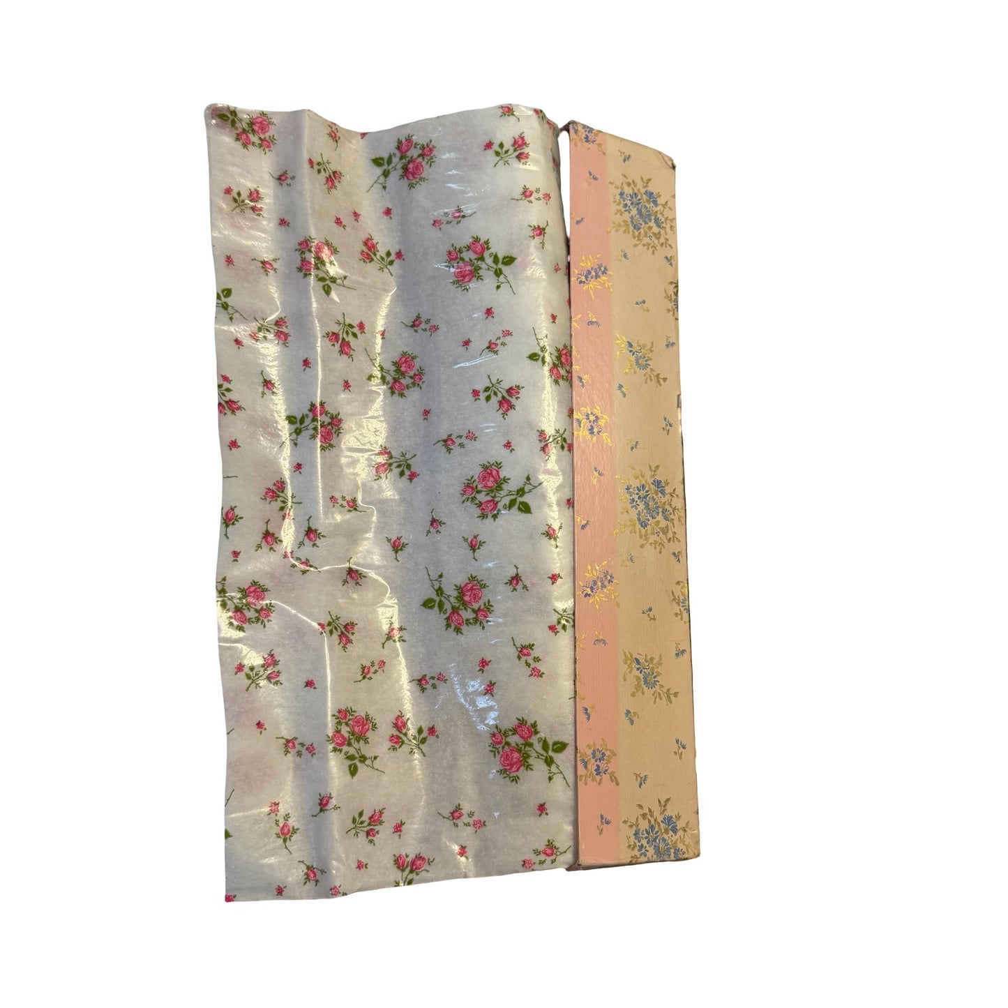 Vintage Floral Padded Shelf Liner Roll Pink Rose Drawer Cabinet Liner 17.5" Wide