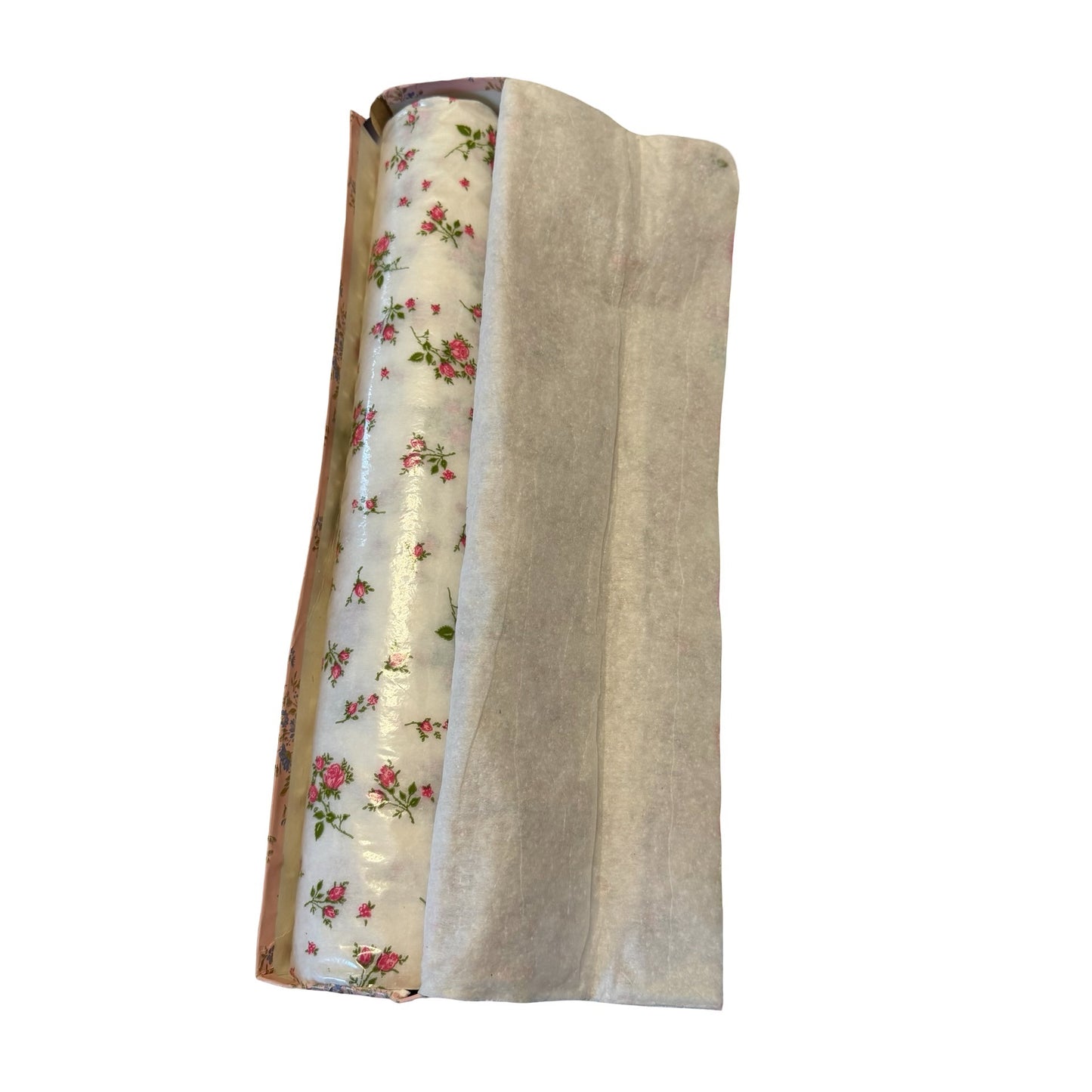 Vintage Floral Padded Shelf Liner Roll Pink Rose Drawer Cabinet Liner 17.5" Wide