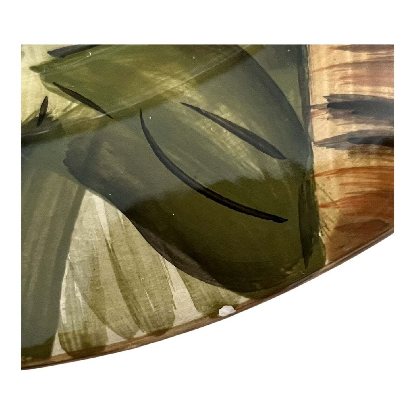 Tabletops Unlimited Lifestyles Kona Hand Painted Palm Tree Salad Plate 8 5/8”