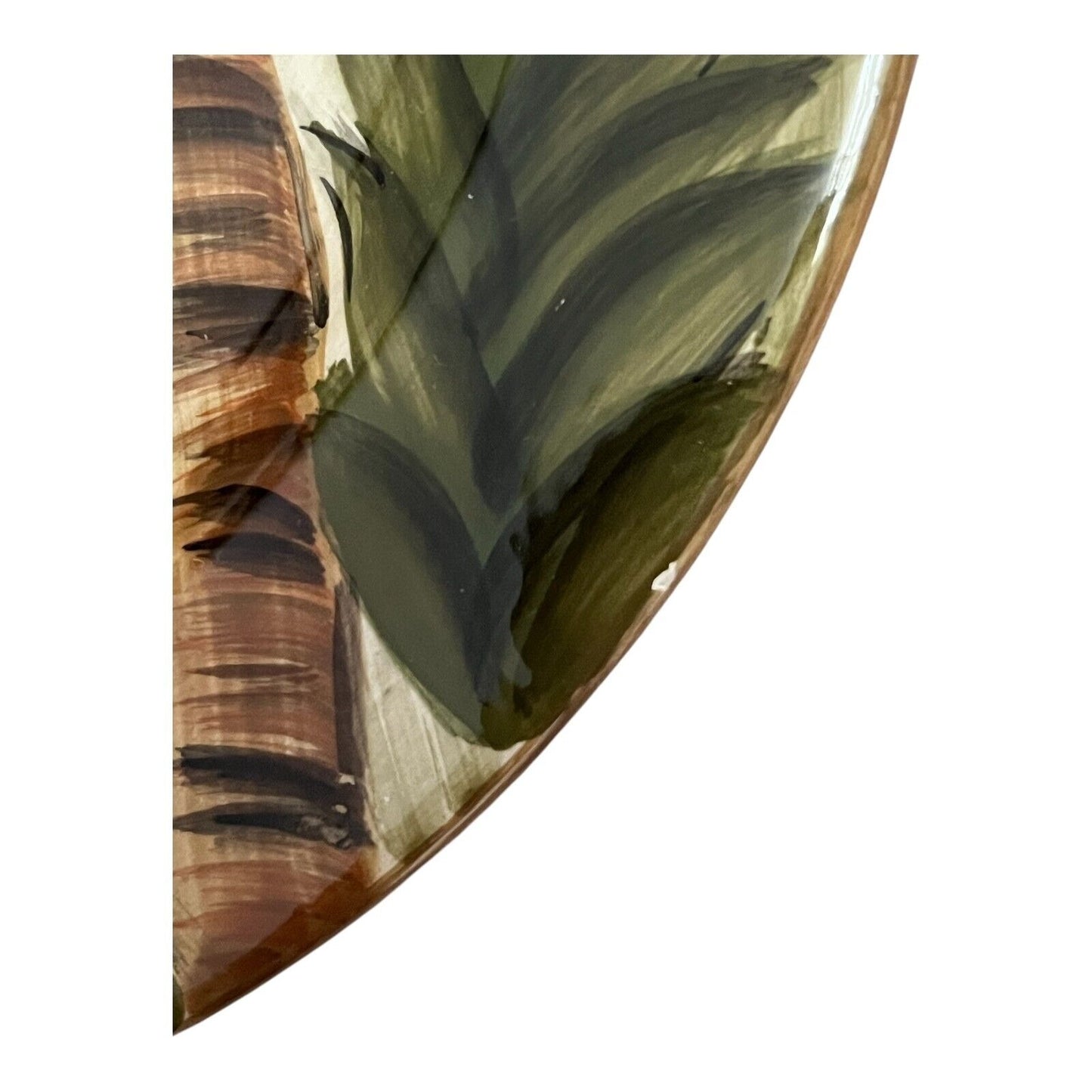 Tabletops Unlimited Lifestyles Kona Hand Painted Palm Tree Salad Plate 8 5/8”