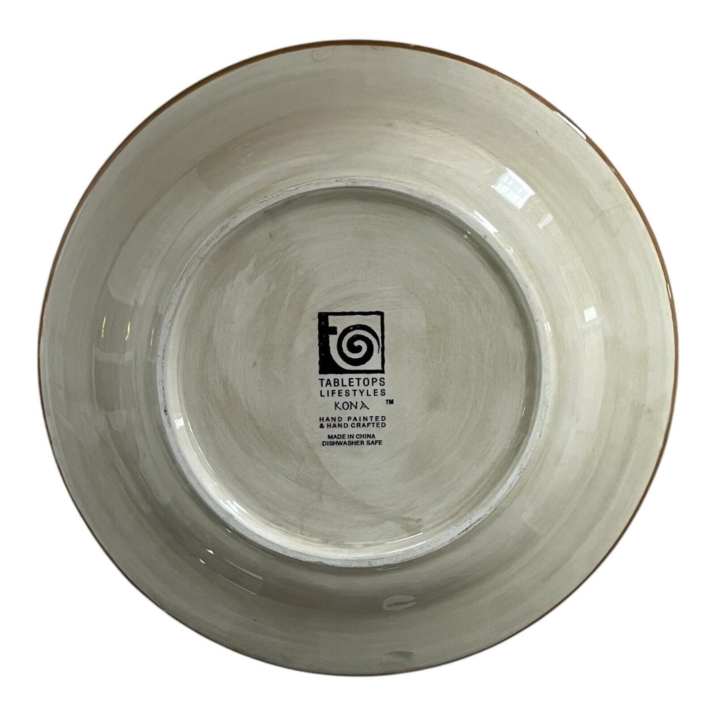 Tabletops Unlimited Lifestyles Kona Hand Painted Palm Tree Salad Plate 8 5/8”