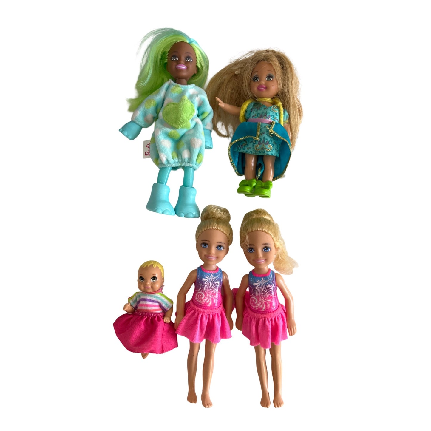 Barbie Chelsea Doll Lot of 5 Mattel Chelsea Friends Baby Sister Dolls Mixed Outfits