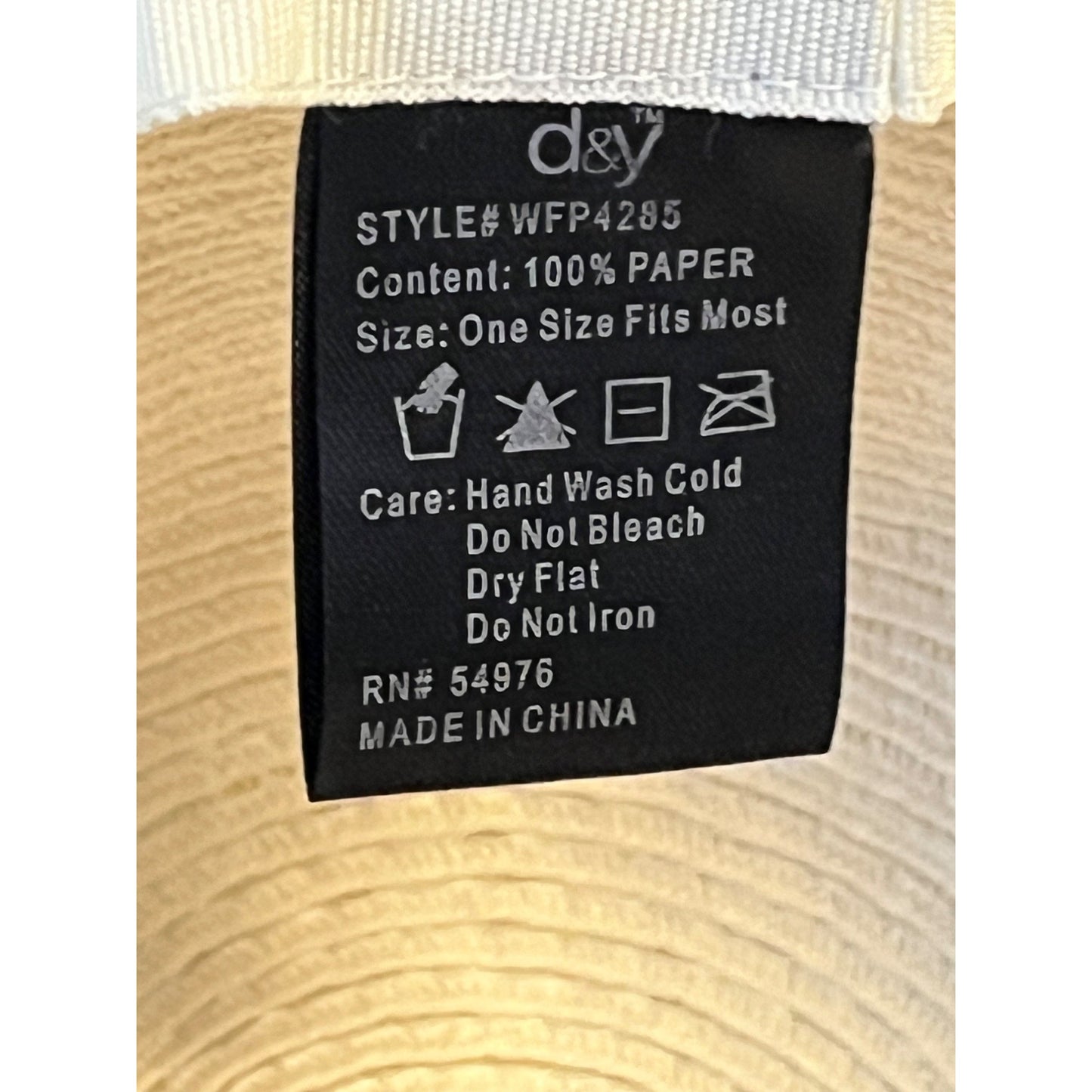 Y2K d&y Wide Brim Sun Hat Cream Paper Straw Beach Floppy Hat One Size