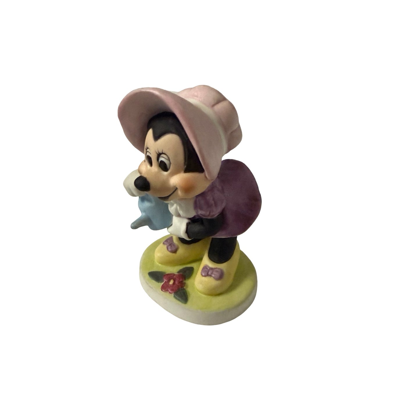 Vintage Walt Disney Productions Minnie Mouse Ceramic Figurine Flower Watering Can