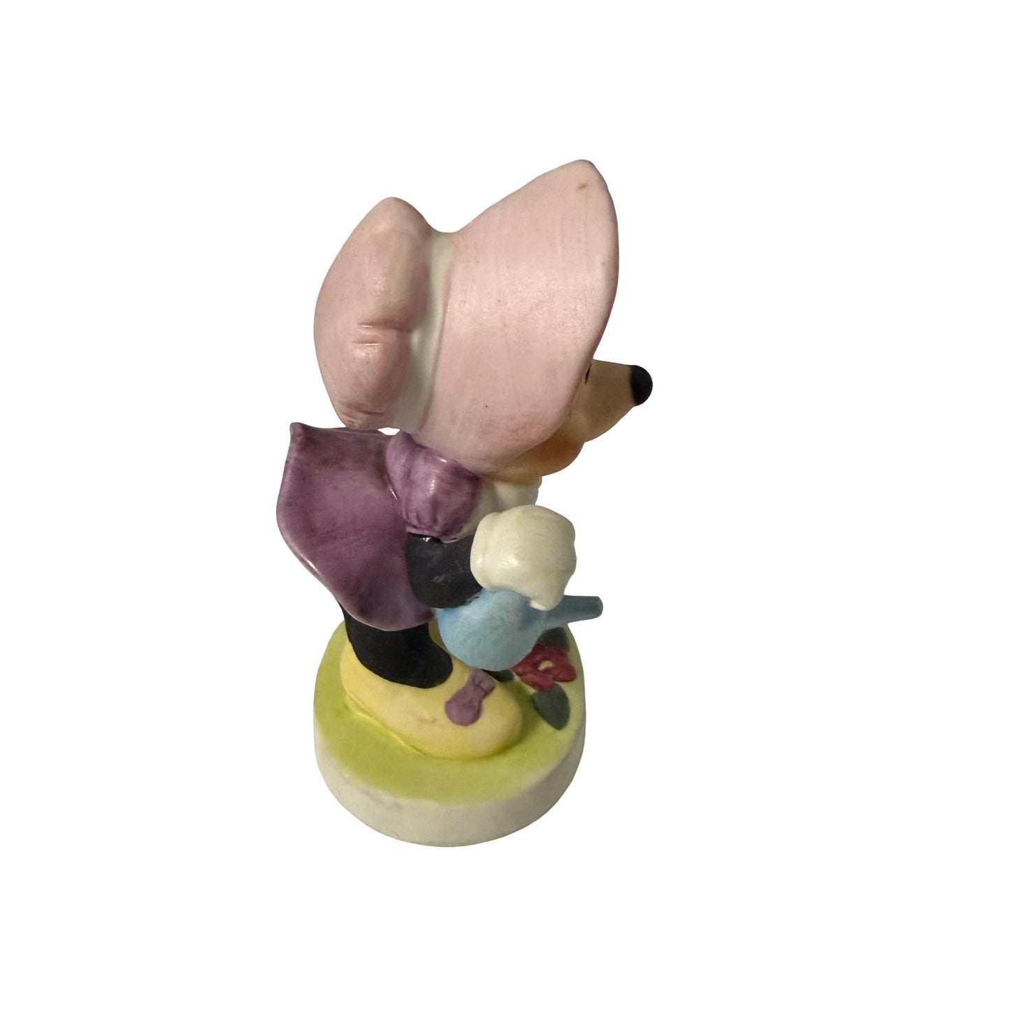 Vintage Walt Disney Productions Minnie Mouse Ceramic Figurine Flower Watering Can