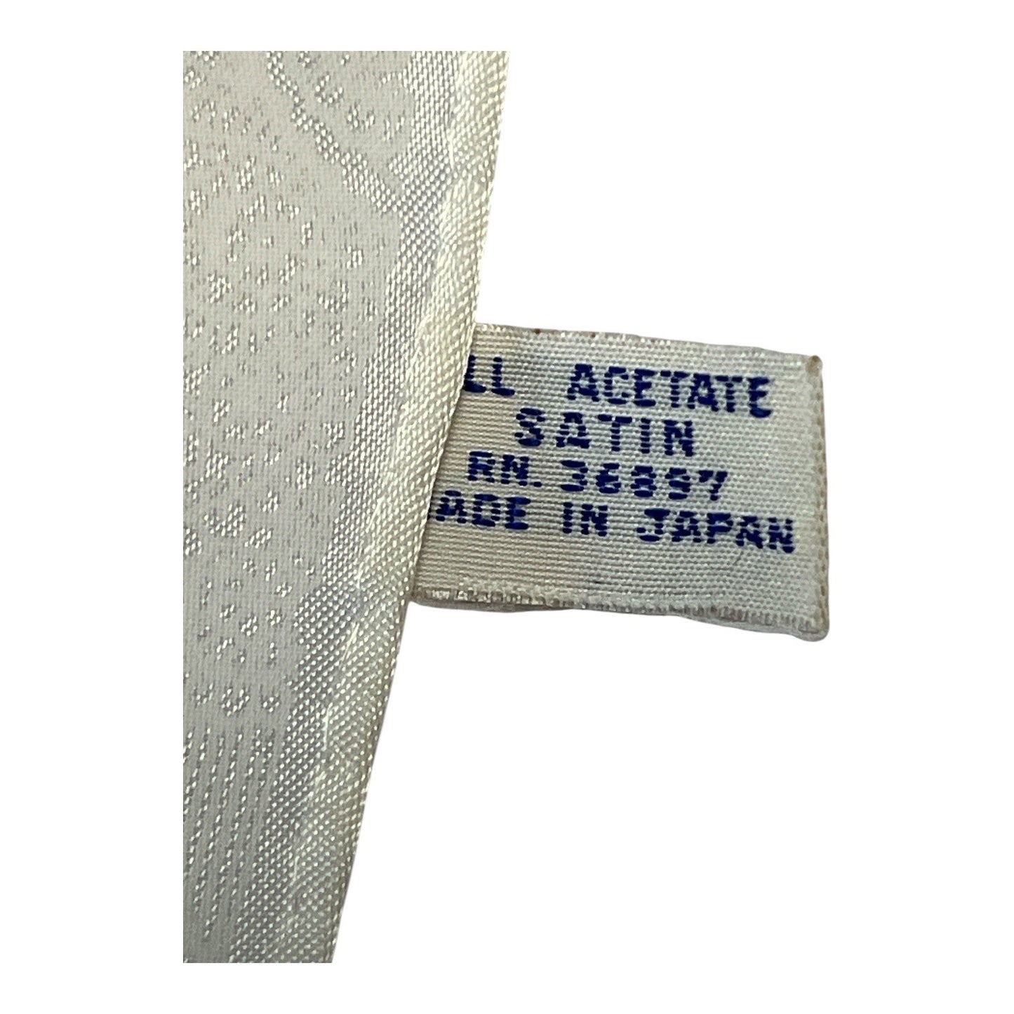 Vintage Ivory Paisley Satin Scarf Made in Japan Acetate Neck Scarf 40x13