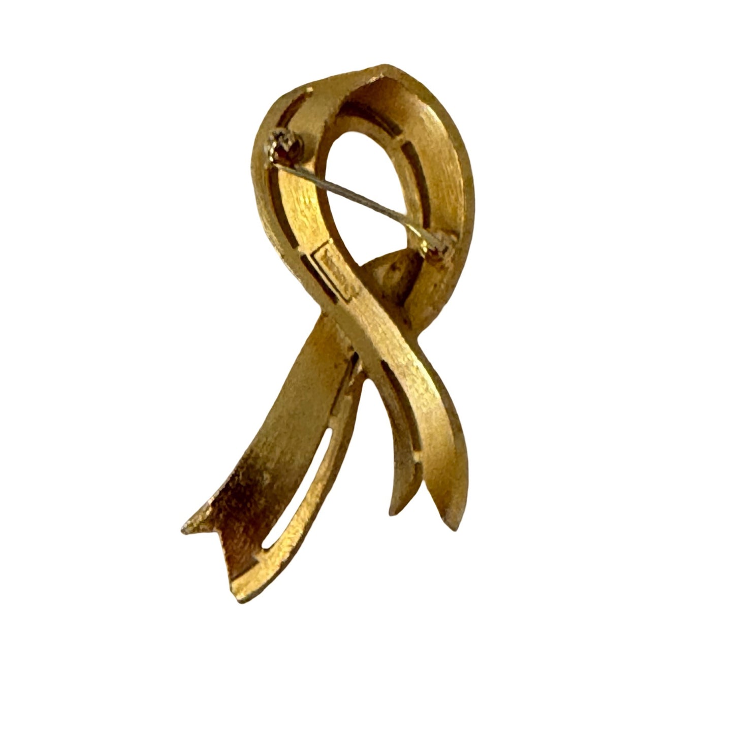 Vintage Trifari Gold Tone Ribbon Brooch Abstract Bow Pin Signed