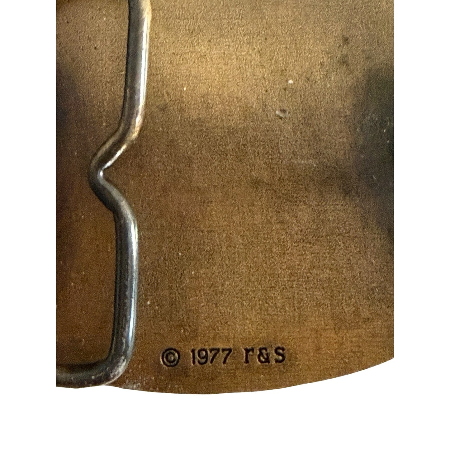 Vintage Schrader Valves & Accessories Belt Buckle 1977 Brass Tone Automotive