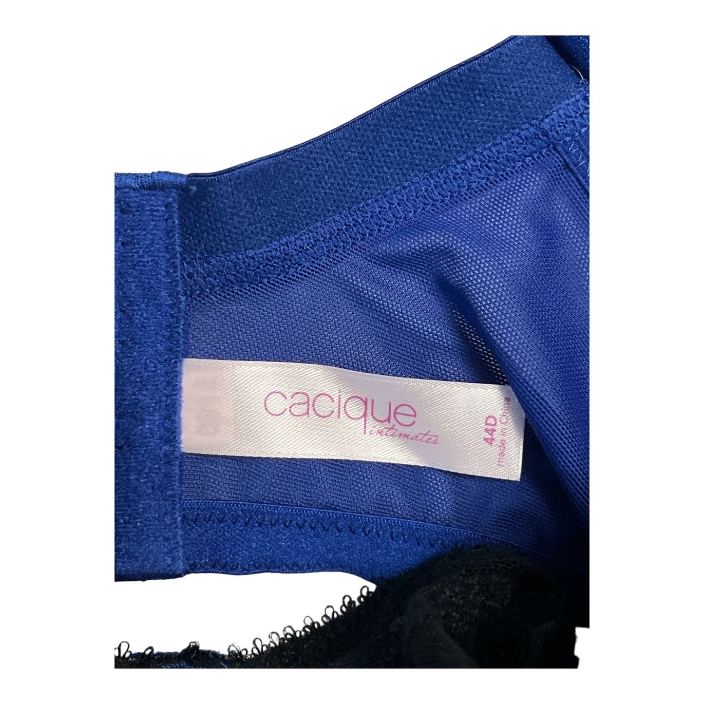 Cacique Intimates French Full Coverage Underwire Bra Blue Black 44D