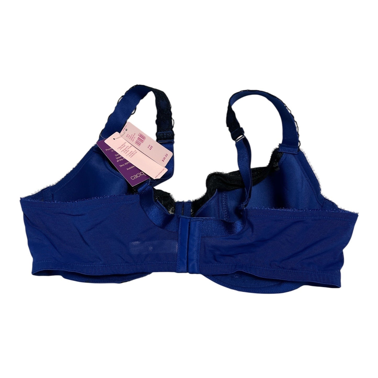Cacique Intimates French Full Coverage Underwire Bra Blue Black 44D