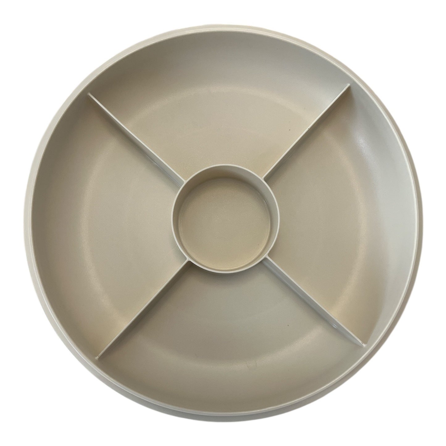 Vintage Tupperware 1708-2 Divided Serving Tray 12" Round Relish Veggie Party Platter