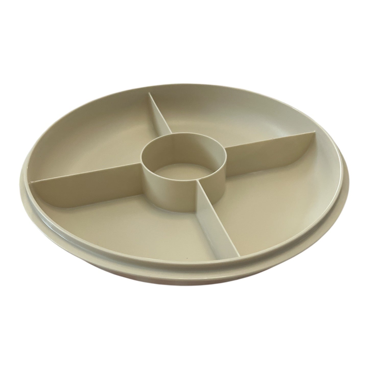Vintage Tupperware 1708-2 Divided Serving Tray 12" Round Relish Veggie Party Platter