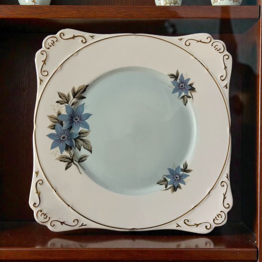 Royal Stafford Park Lane Bone China Plate Blue Floral Gold Trim England