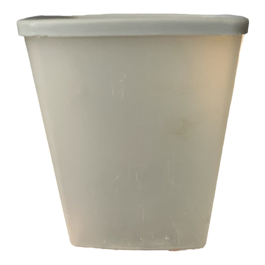 Vintage Tupperware Square Container with Light Gray Lid – Translucent White