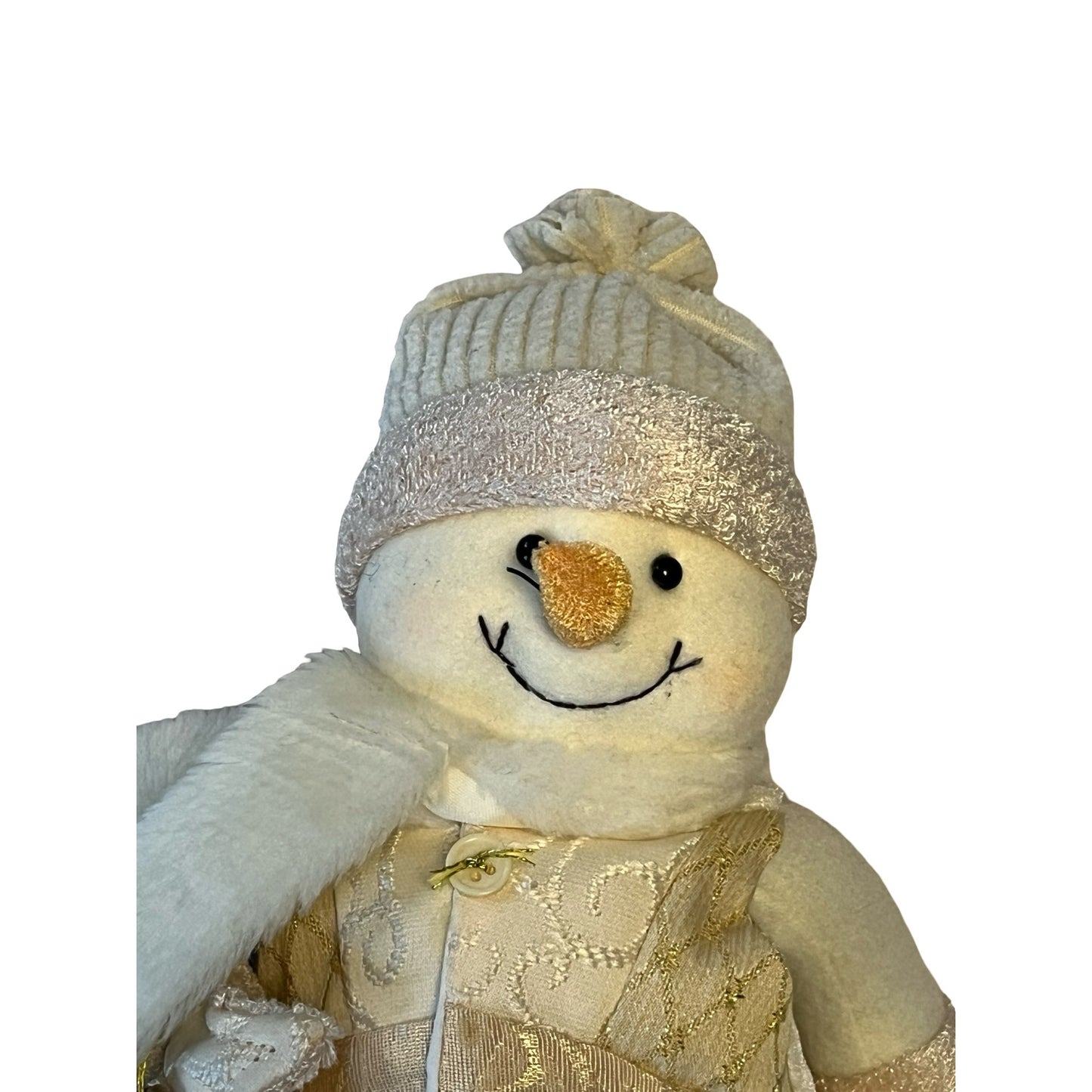 American Payroll Association Snowman Plush 12” Winter Decor Gold Cream Holiday Figure