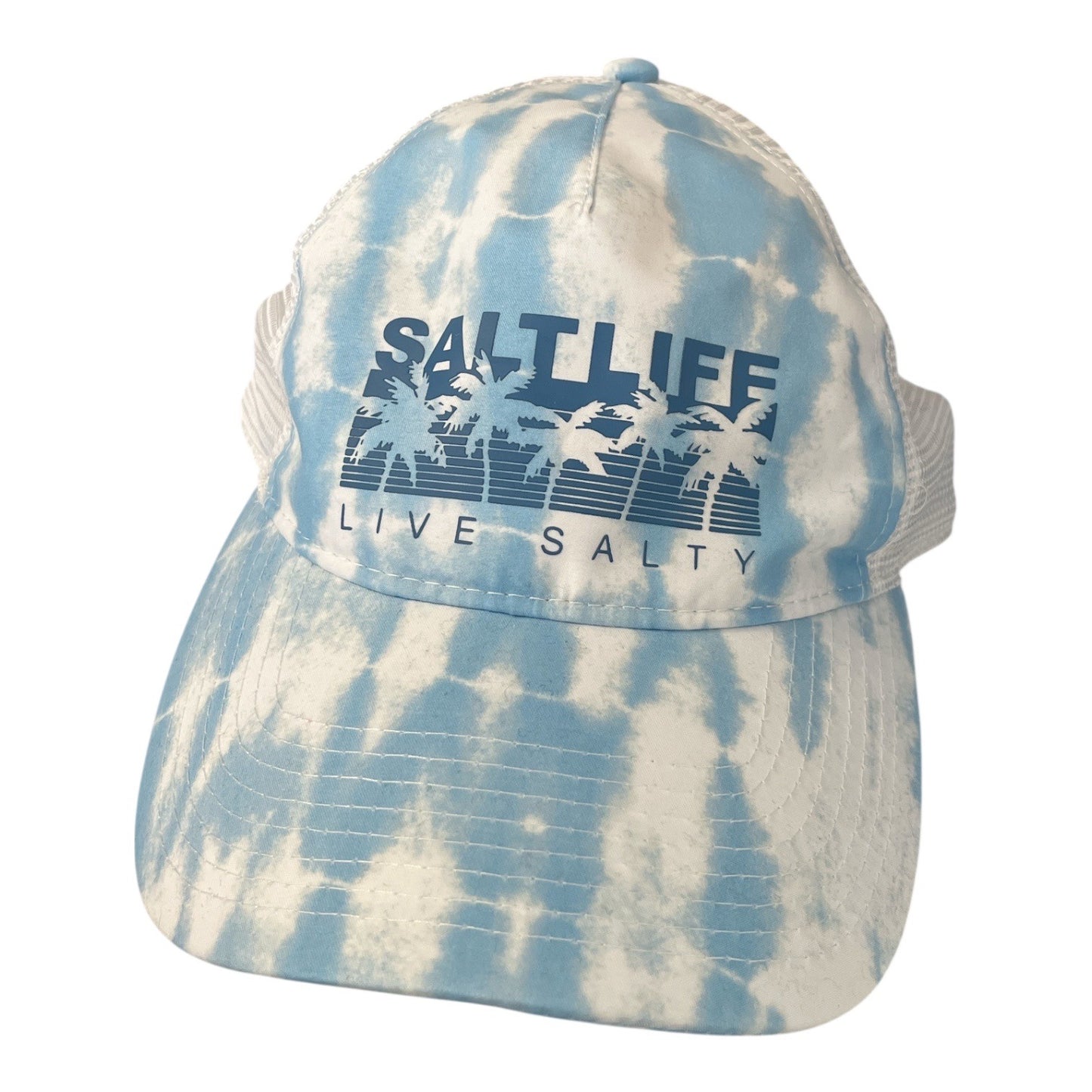 Salt Life Live Salty Blue Tie Dye Trucker Hat Mesh Snapback Cap