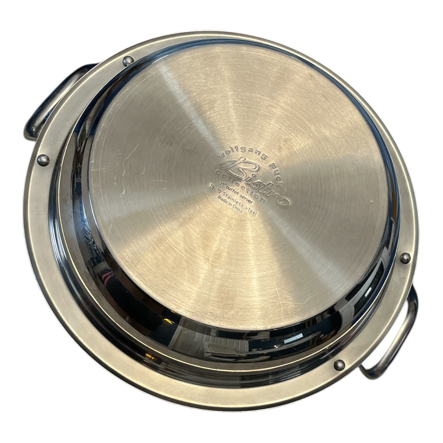 Wolfgang Puck Bistro 18/10 Stainless Steel Buffet Server Dish with Handles 13"