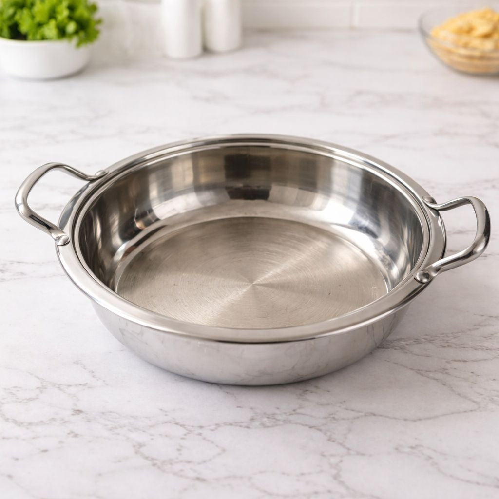 Wolfgang Puck Bistro 18/10 Stainless Steel Buffet Server Dish with Handles 13"