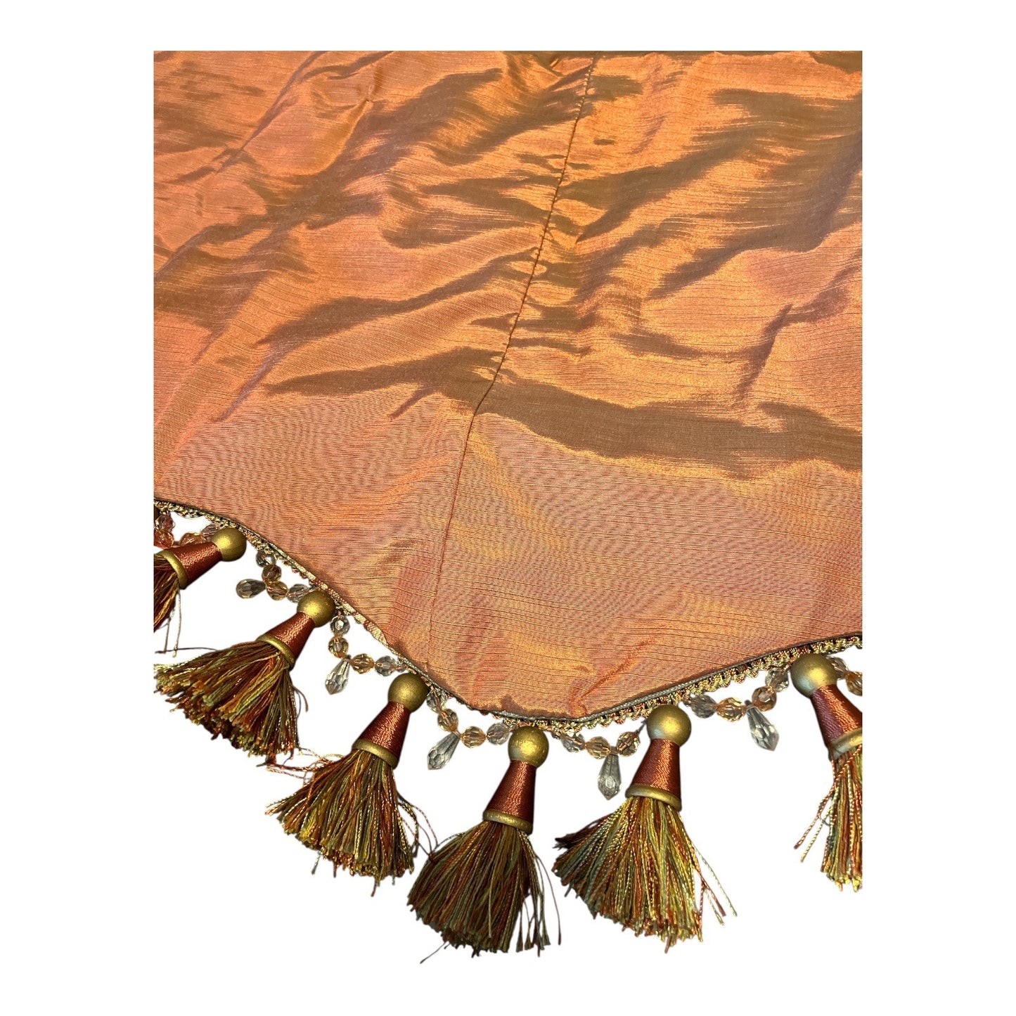 VTG Elegant Botanical Tapestry Valance or Mantel Scarf – 156" – Tassel Trim – Wall Hanging, Table Runner, Canopy Swag