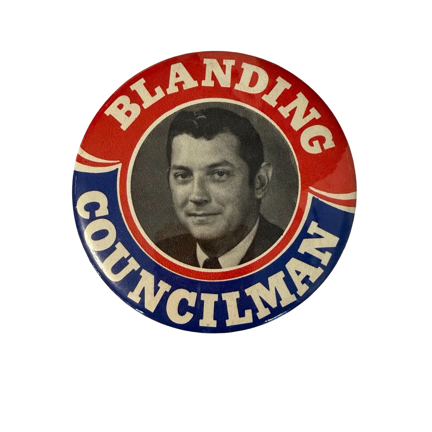 Vintage Blanding Councilman Political Campaign Pinback Button 3.5 Inch
